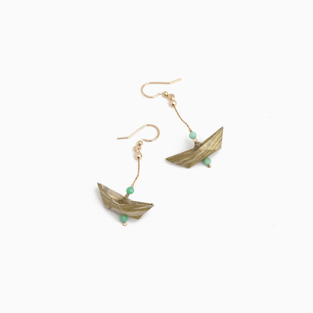 paper boat origami dangle earrings