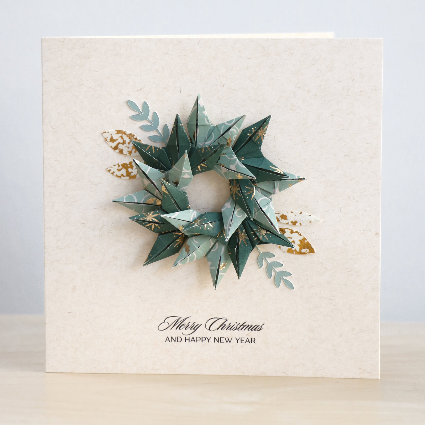 Origami Wreath Christmas Card