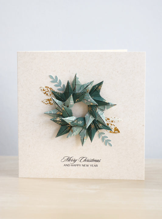 Origami Wreath Christmas Card